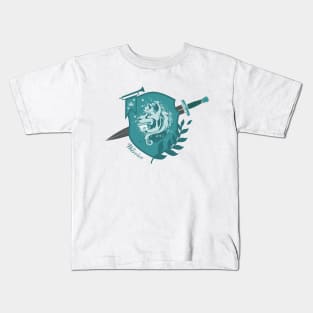 Warrior crest with sword - petrol Kids T-Shirt